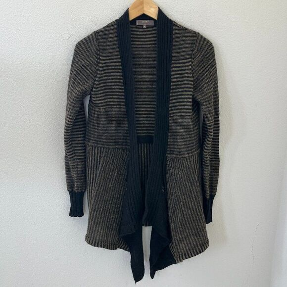 Lo.Ri. Sweaters - Lo.Ri Italian Mohair Grey Striped Cardigan Medium